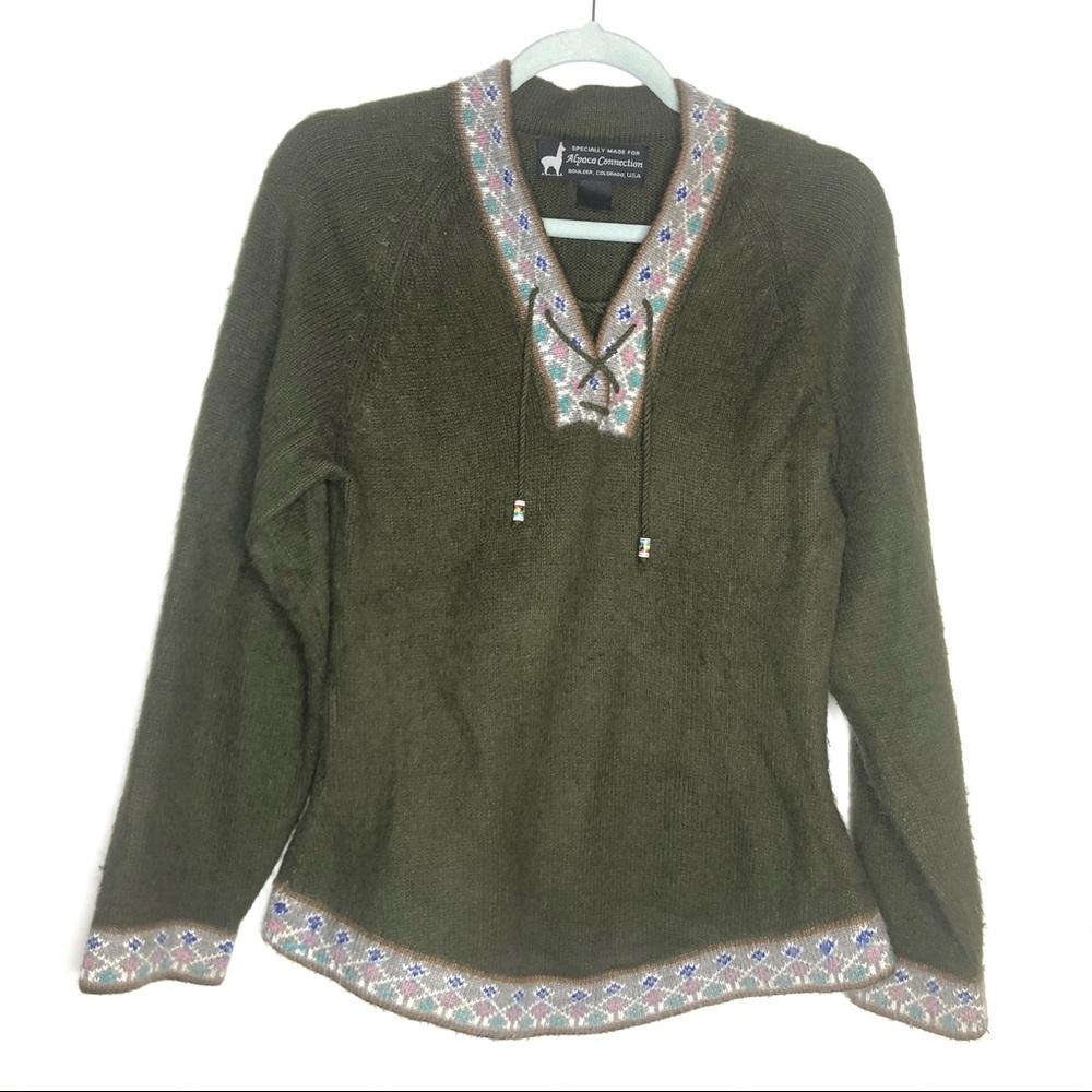 ALPACA CONNECTION green sweater Boulder, CO size M